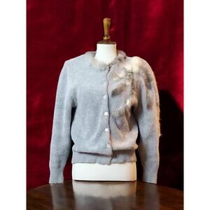 Vintage 80's Angora cardigan with rabbit fur details. So soft!